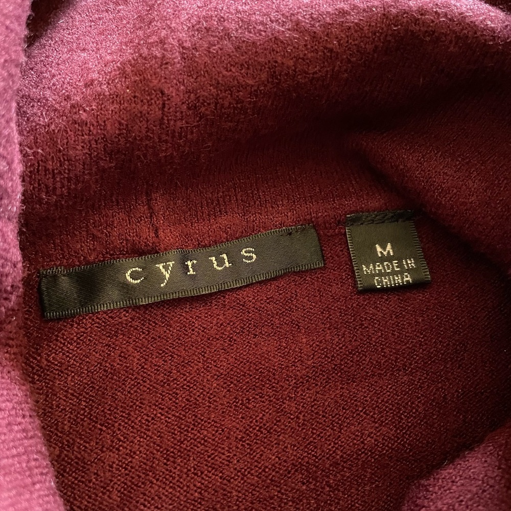 Cyrus Anthropologie Cowl Neck Sweater Burgundy Dolman Sleeve Oversized Size M - Picture 10 of 14